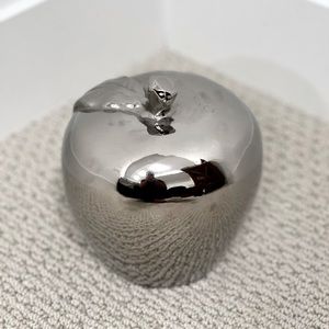 Large Silver Apple Decor